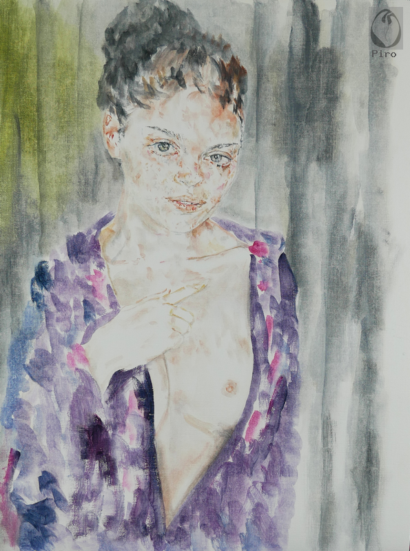 oil on paper - olio su carta di Piro